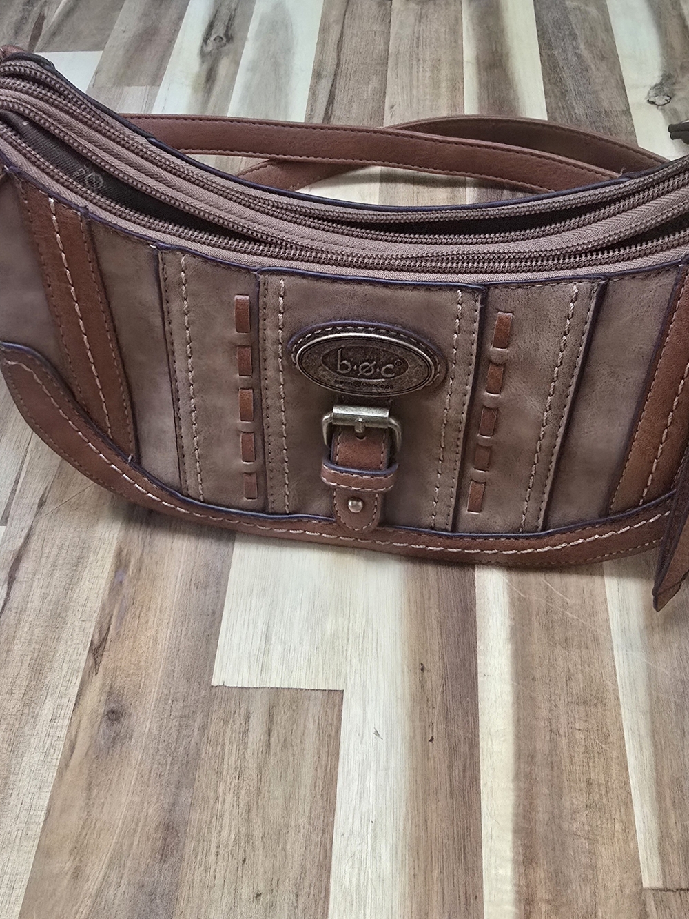 b.o.c. Oakley Brown Faux Leather Crossbody Bag